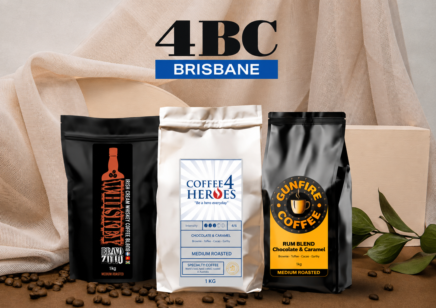 4BC - Father's Day Special- 1KG Coffee4Heroes +  1KG Whiskey Bravo Zulu +  1KG Gunfire