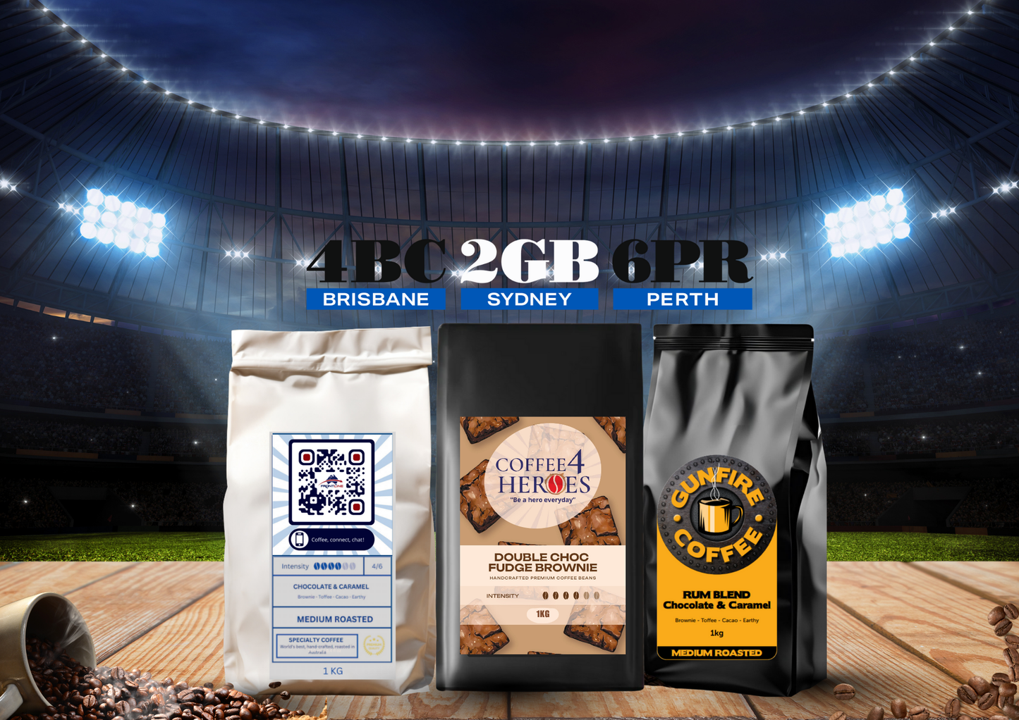 Footy Finals Pack - 1kg Signature + 1kg Double Choc Fudge Brownie + 1kg Gunfire- FL